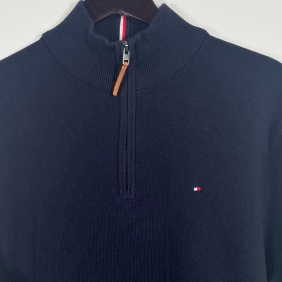 Tommy Hilfiger Mens Sweater 1/2 Half Zip Mock Turtleneck Navy Blue, Sz XL - Picture 7 of 14